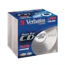 KOMPAKTDISKS VERBATIM CD-R 700Mb/80min 52x Crystal AZO slim (VER43322)